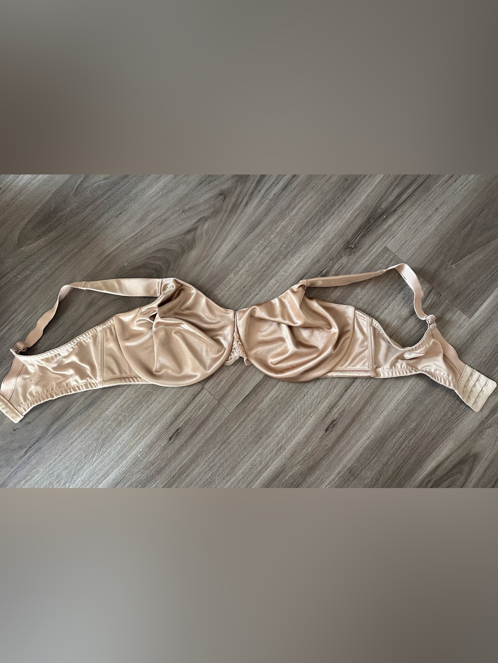 Soma Beige Satin Underwire Bra - sensuous sides minimizer